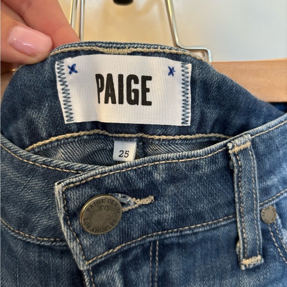 Paige Blue Wash Denim Shorts - Picture 2 of 4